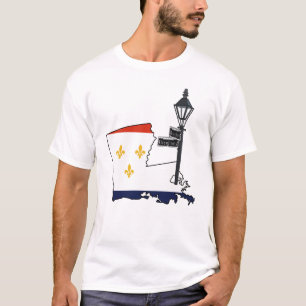 Camiseta Mapa Legal de Nova Orleans EUA Carnaval