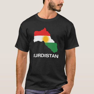 Camiseta Mapa legal do Curdistão com Ilustração de Bandeira