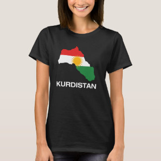 Camiseta Mapa legal do Curdistão com Ilustração de Bandeira