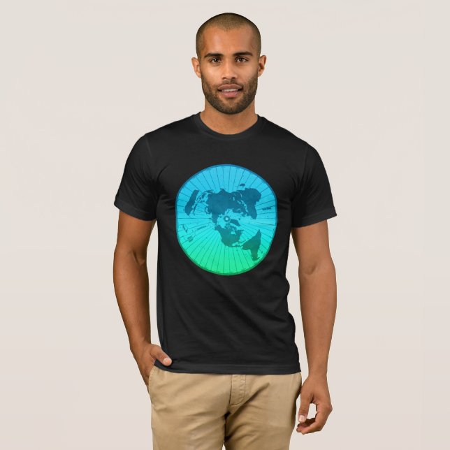 Camiseta Mapa liso da terra - projeção equidistante (Frente Completa)