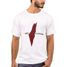 Mapa Livre da Palestina com bordado impresso