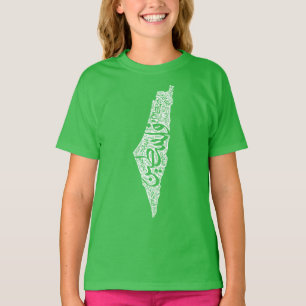 Camiseta Mapa livre da Palestina e bandeira ف ل س ط ي ن