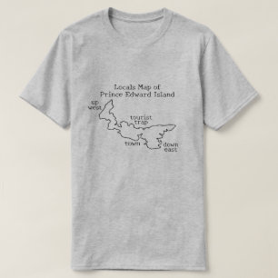 Camiseta Mapa local da Ilha Príncipe Edward