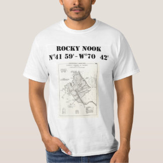 Camiseta Mapa longo do Lat rochoso da brecha do t-shirt