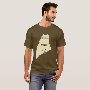 Camiseta - Mapa Maine com Cidade