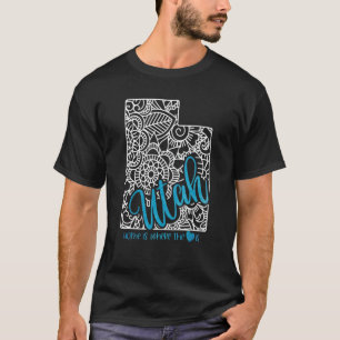 Camiseta Mapa Mandala do Estado Natal de Utah EUA América N