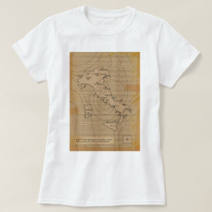 Camiseta Mapa meteorológico antigo da Itália, Scilly e Sard