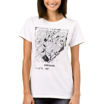 Camiseta mapa minimalista Barcelona - Blanco-negro
