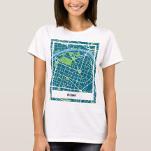 Camiseta mapa minimalista Bilbao - Azul-Verde