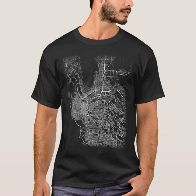 Camiseta Mapa mínimo da cidade de El Paso (LETRAS GRANDES) (Frente)