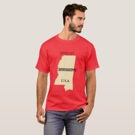 Camiseta - Mapa Mississippi com City