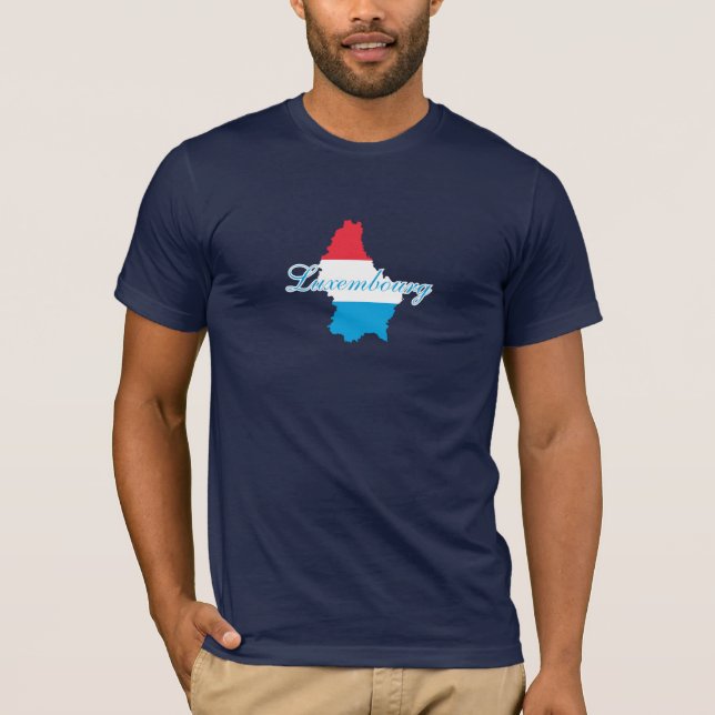 Camiseta Mapa moderno da bandeira luxemburguesa Souvenir (Frente)