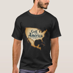 Camiseta mapa mostra o Golfo da América