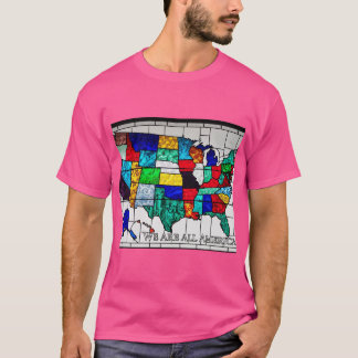 Camiseta Mapa Multicolorido Dos Estados Unidos Representand