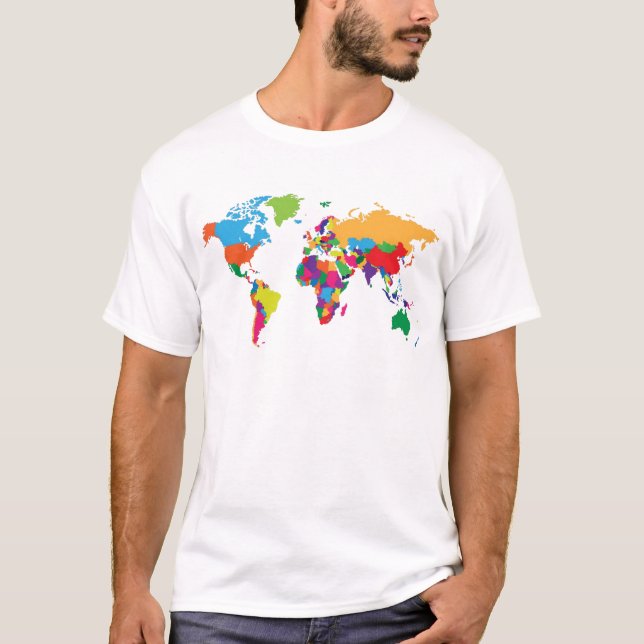Camiseta Mapa mundial (Frente)