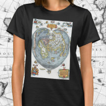 Mapa Mundial Antigo em Forma de Coração Peter Apia