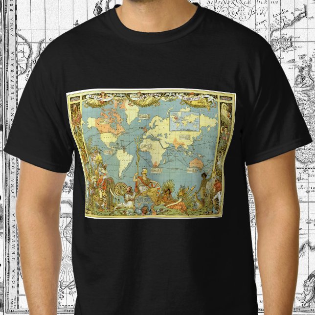 Camiseta Mapa Mundial Antiquado do Império Britânico, 1886 (Criador carregado)