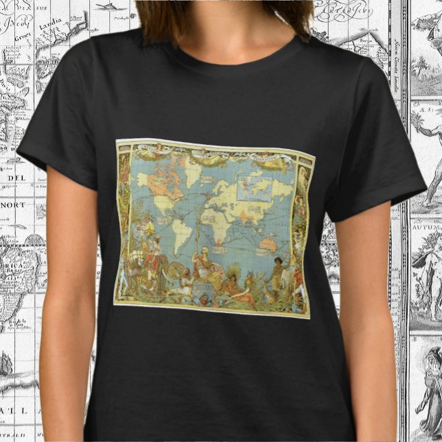 Camiseta Mapa Mundial Antiquado do Império Britânico, 1886 (Criador carregado)