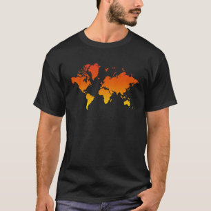 Camiseta Mapa Mundial Colorido Um Mundo Viagem e Filantro