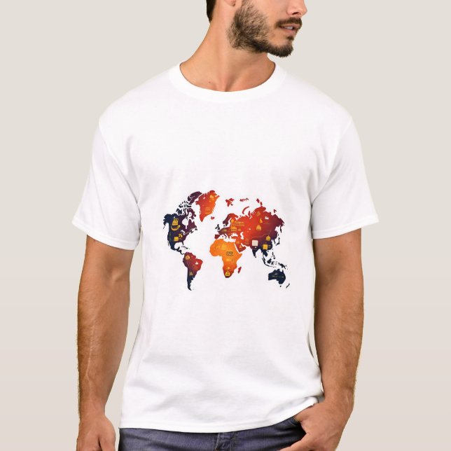 Camiseta Mapa Mundial Cultural (Frente)