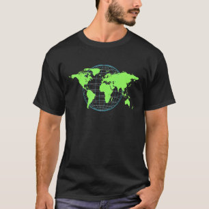 Camiseta Mapa Mundial De Viagem Para A Geografia De Mulhere