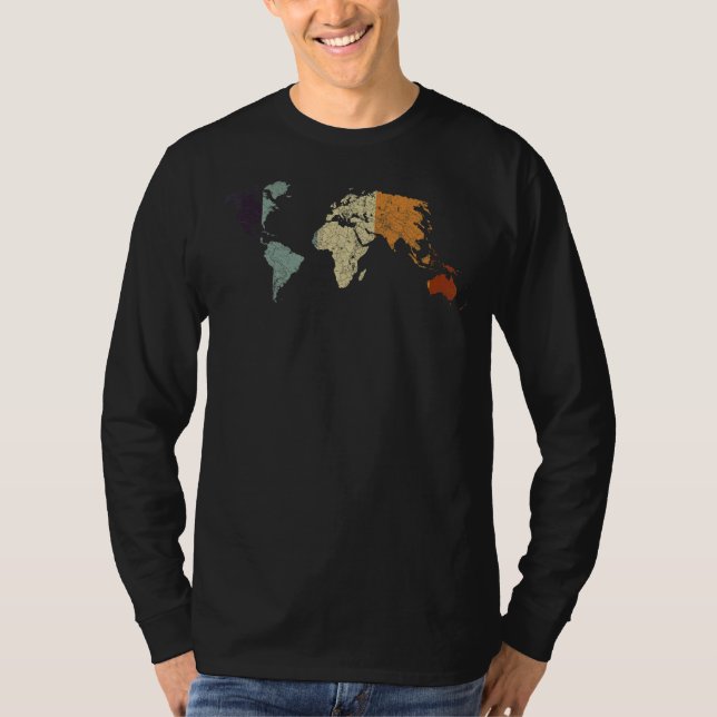 Camiseta Mapa Mundial de Viajantes (Frente)