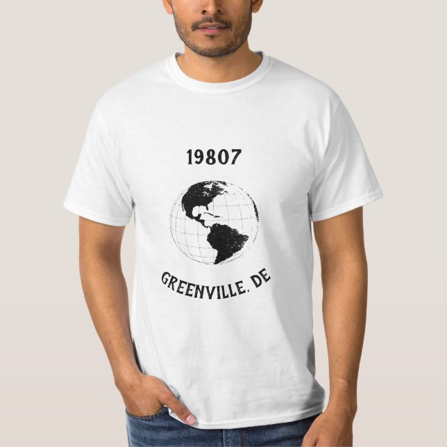 Camiseta Mapa Mundial do Código Zip do Estado da Cidade de  (Frente)