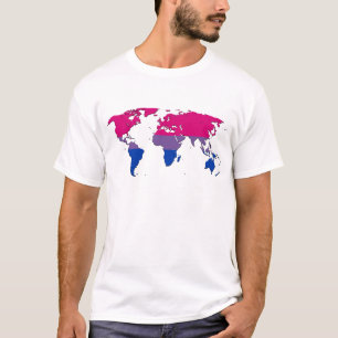 Camiseta Mapa mundial do orgulho da bissexualidade T-Shirt