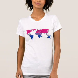 Camiseta Mapa mundial do orgulho da Bissexualidade Tanque S