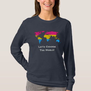 Camiseta Mapa mundial do orgulho da Pansexualidade Hoodie T