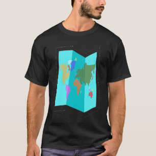 Camiseta Mapa Mundial para Viajantes e entusiastas de Geogr