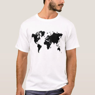 Camiseta Mapa Mundial - Preto