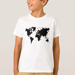 Camiseta Mapa Mundial - Preto