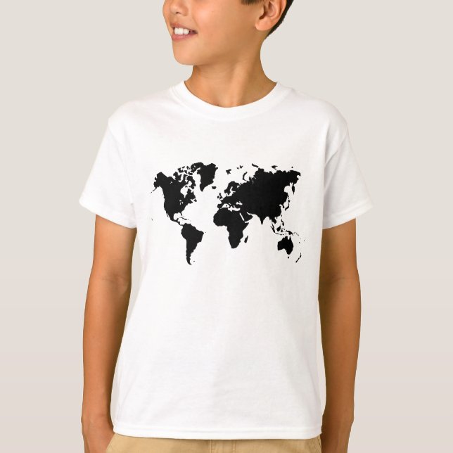 Camiseta Mapa Mundial - Preto (Frente)