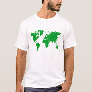 Camiseta Mapa Mundial - Verde-Grama