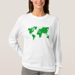 Camiseta Mapa Mundial - Verde-Grass