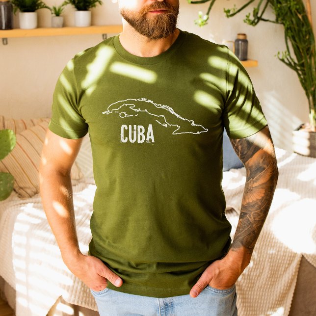Camiseta Mapa Nacional Cubano das Fronteiras Cubanas (Criador carregado)