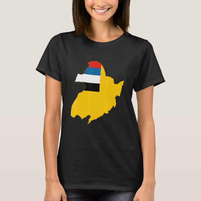 Camiseta Mapa Nacional Da Bandeira De Manchukuo (Frente)