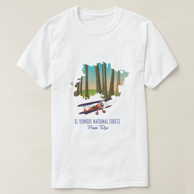 Camiseta Mapa nacional de Porto Rico da floresta El yunque (Frente do Design)