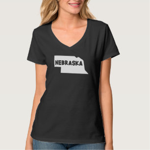 Camiseta Mapa Nacional do Estado de Nebraska por Home USA