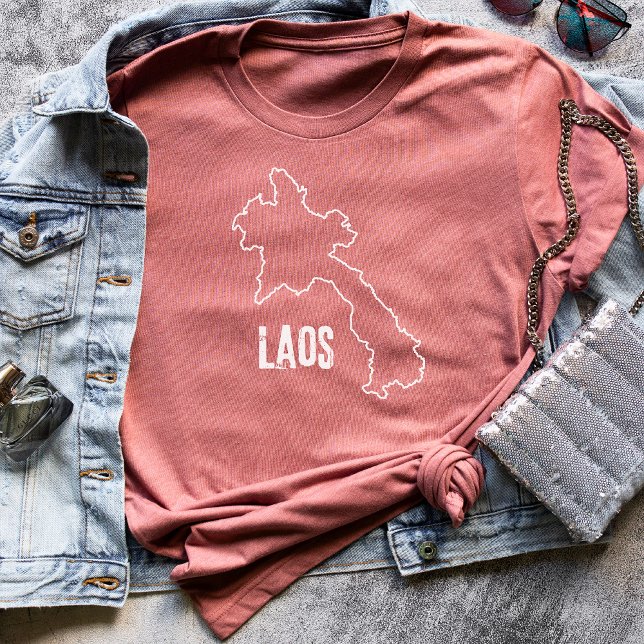 Camiseta Mapa Nacional do Laos (Criador carregado)