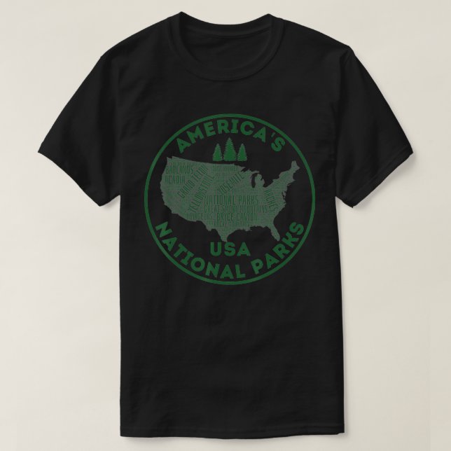 Camiseta Mapa Nacional dos Parques Andando Contra Viagem (Frente do Design)