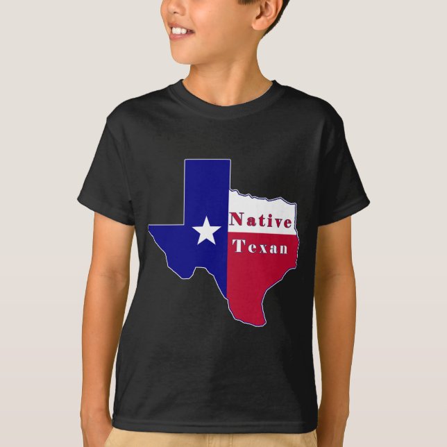 Camiseta Mapa nativo da bandeira do Texan (Frente)