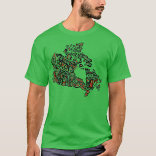 Camiseta Mapa nativo do Canadá Indígenas CANADÁ 1