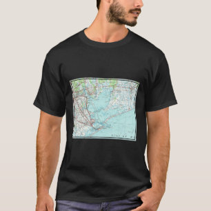 Camiseta Mapa náutico de Vintage Galveston Bay Tx (1975)