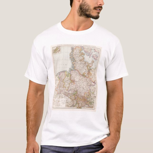 Camiseta Mapa norte de Hannover, SchleswigHolstein, (Frente)