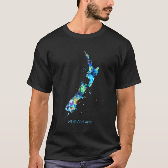 Camiseta Mapa Nova Zelândia (Frente)