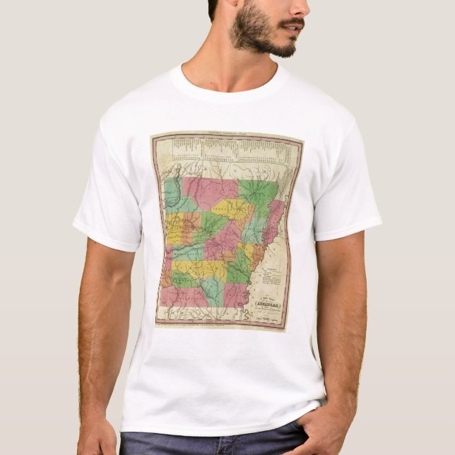 Camiseta Mapa novo de Arkansas 2 (Frente)