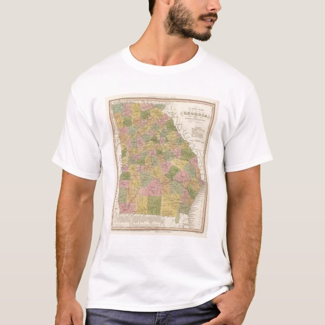 Camiseta Mapa novo de Geórgia (Frente)