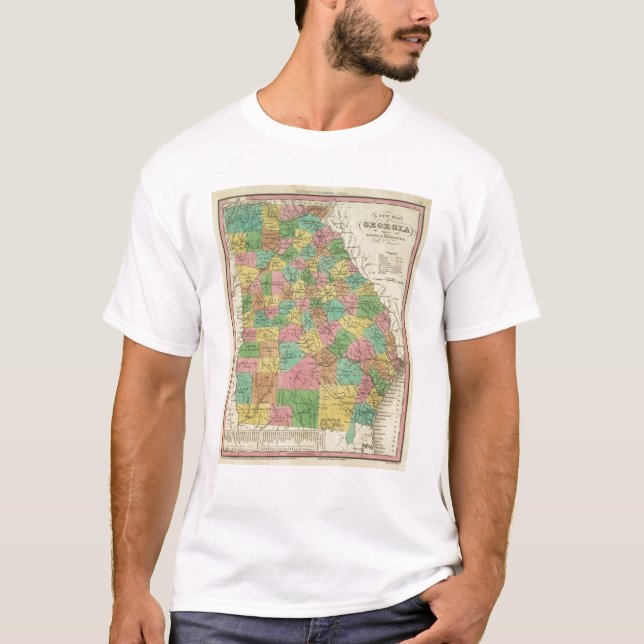 Camiseta Mapa novo de Geórgia 2 (Frente)